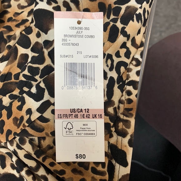 Black Label Women’s Cheetah Print Scoop Neck Sleeveless Dress Sz 12 NWT - Picture 8 of 8